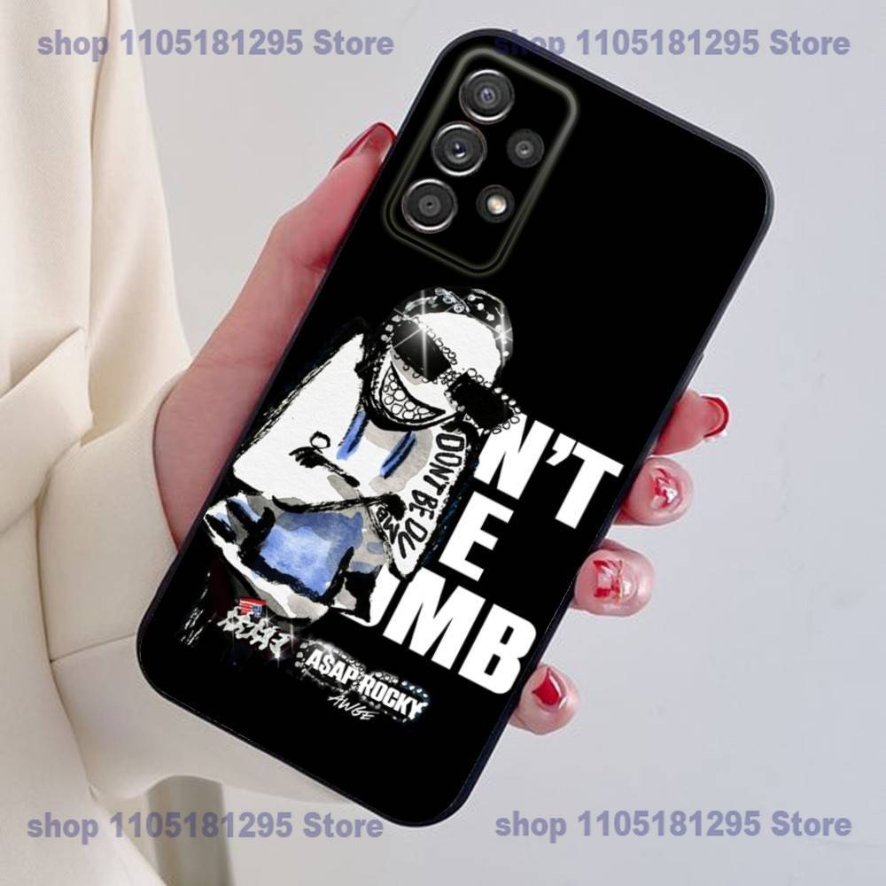 Чехол для телефона A-SAP ROCKY DONT BE DUMB для Samsung S24,21,22,23,30,Ultra,20,Plus,Note,10,9, Черный мягкий силиконовый чехол