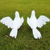 Simulation Foam Dove 3D Embedded Eyes Real Feather Attachment Spreading Wings Adorable Photograph Prop Peace Dove for Garden