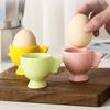 Egg Cup Heightened Base Solid Color Non-Slip Handle Good Grip Makeup Sponge Holder Mini Breakfast Ceramic Egg Holder Dining Room