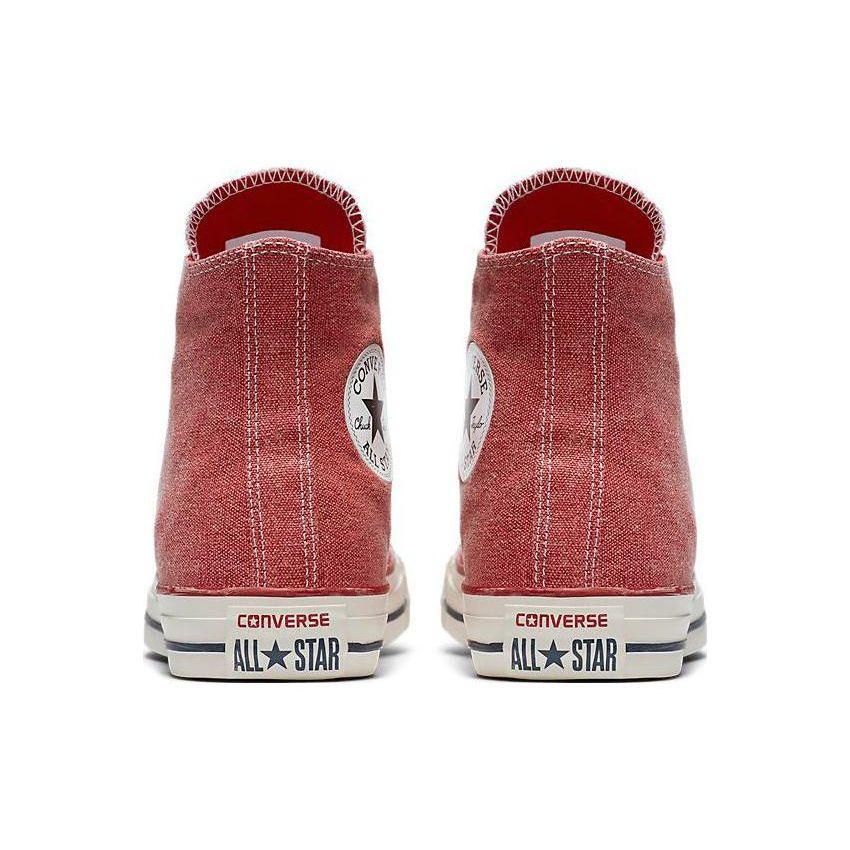 Converse Chuck Taylor All Star Stone Wash Высокие Повседневные Удобные Холщовые Кеды Женские Красные 159538C