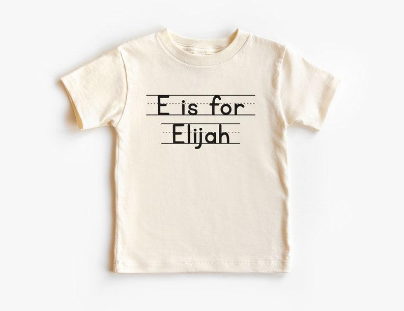 Personalized Letter Is For Name Kids Shirt, Custom Child's Name Tee, Back To School Outfit, Toddler Toddler Kids Clothing