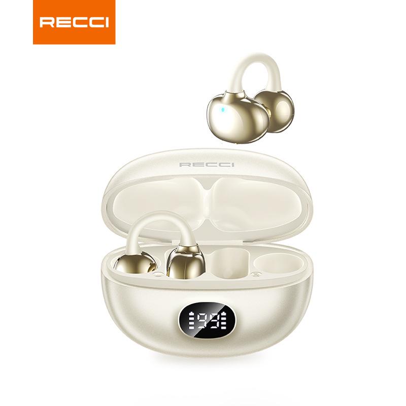 Полностью беспроводные Bluetooth-наушники Recci REP-W101 с клипсой для уха и цифровым дисплеем