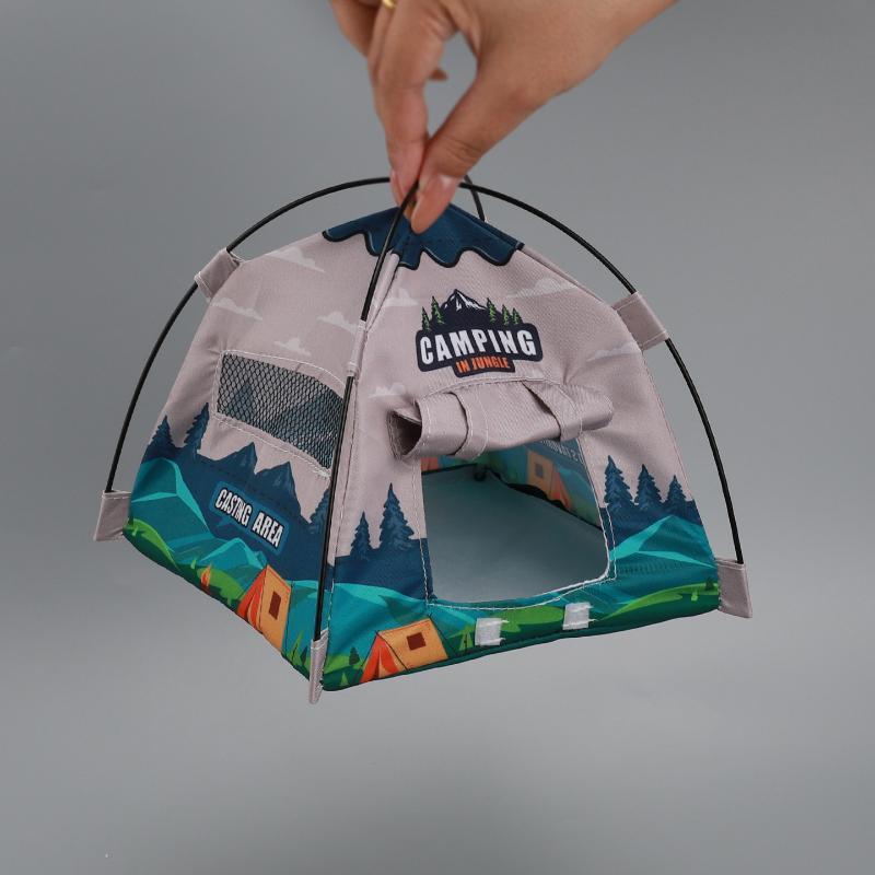 Dollhouse Miniature Camping Tent Model 1:12 Scale Oxford Cloth Realistic Simulated Decor for DIY Outdoor Scene Accessories