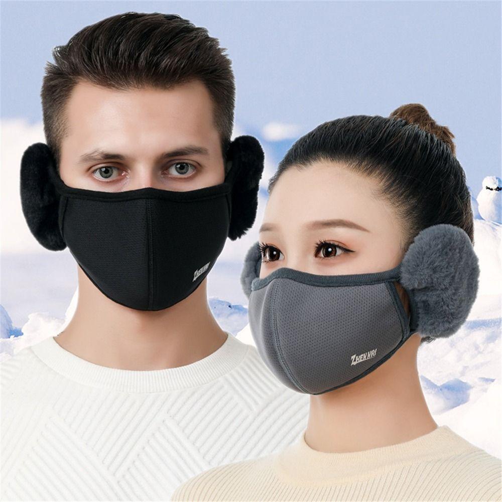 Female Windproof Cold-proof Ear Warmer Mouth Cover Earmuffs Outdoor Mask