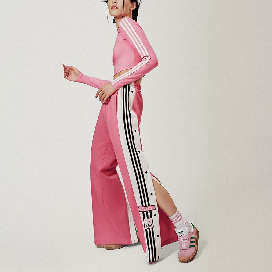 Adidas Спортивные брюки на кнопках Originals Adibreak, женские брюки, светло-розовые, JE6046