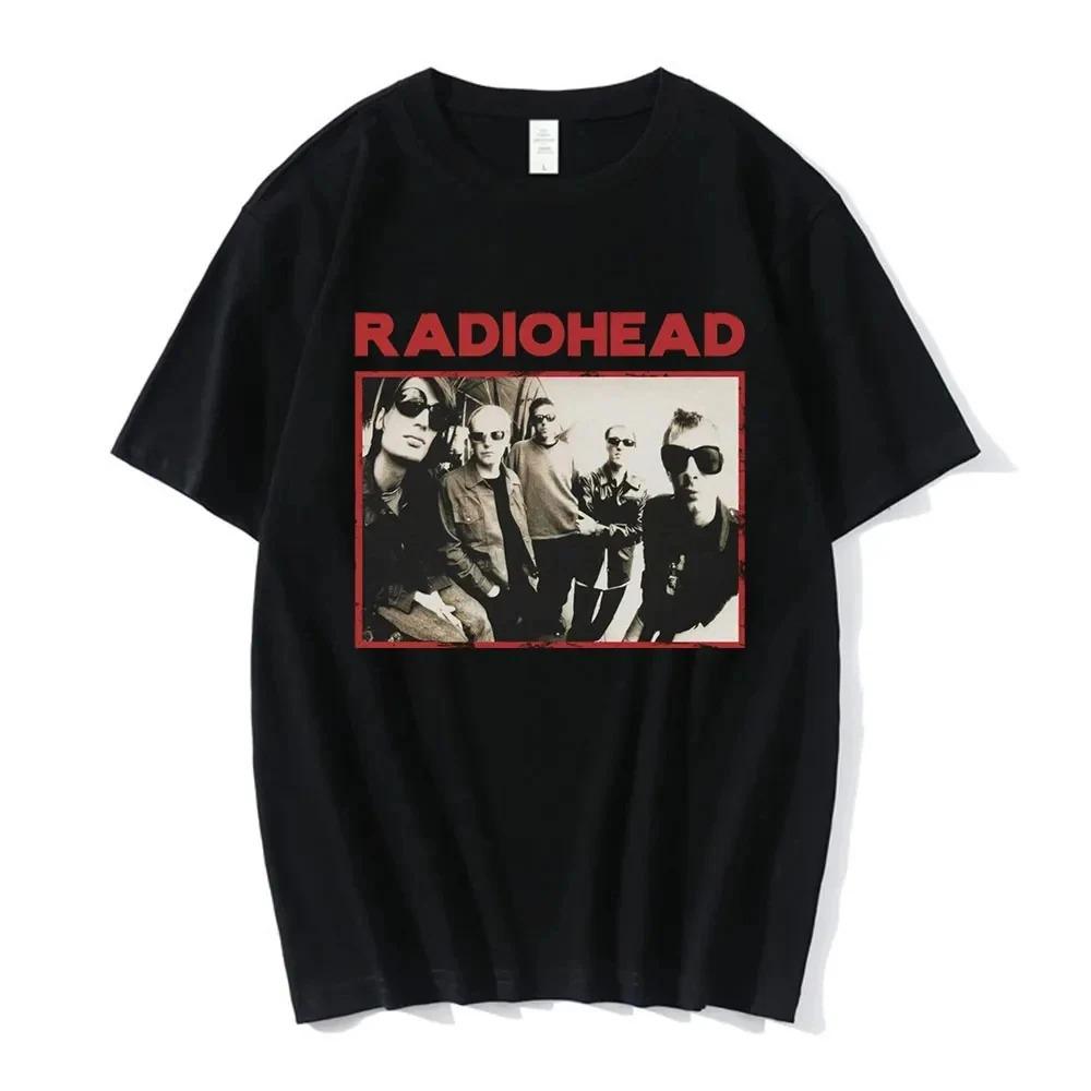 Retro Rock Band T-Shirt R-radiohead Men T-shirts Hip Hop The Bends Music Album Print Tee Shirt Oversize Top Daily Streetwear Tee