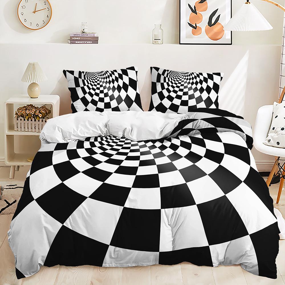 Bed Three-Piece 3D Pattern Creative Quilt Cover 3D Digital Printing Kit