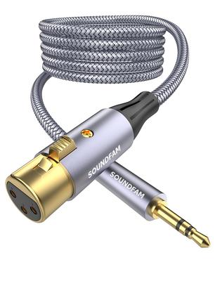 В SOUNDFAM в XLR Кабель-переходник Небалансное соединение Микрофонный кабель-переходник Микрофонный кабель Серый 3,5 мм XLR, 3,5 мм (мужской) (женский пол)