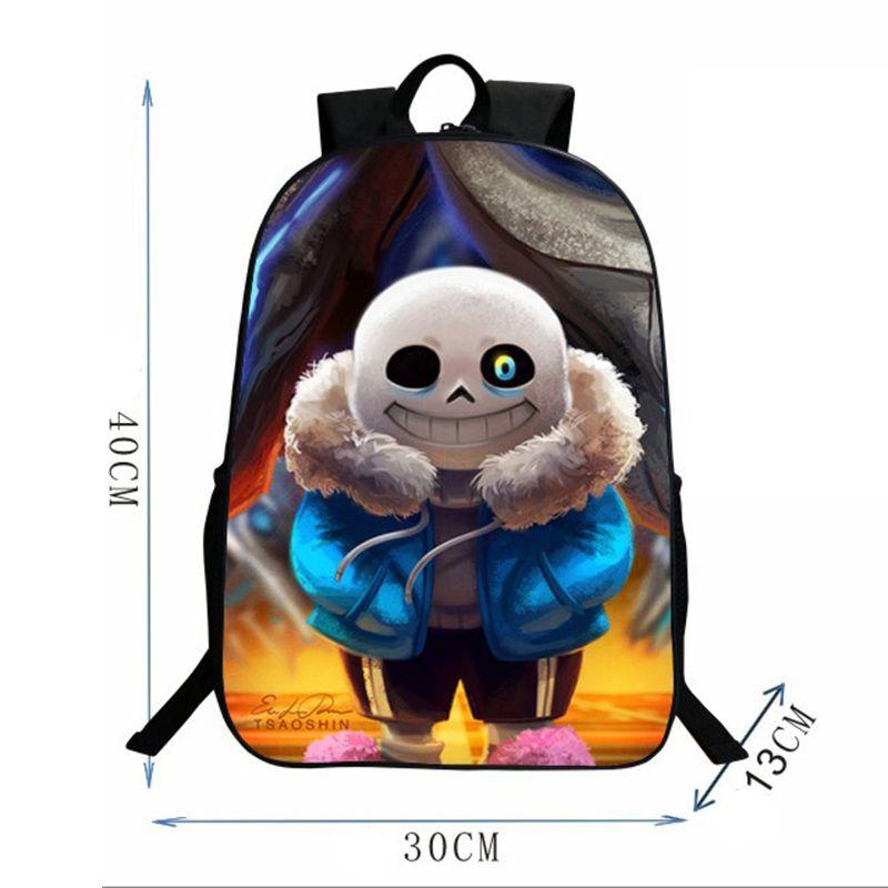 Детский рюкзак Undertale Sans 16 дюймов из прочного полиэстера с регулируемыми мягкими плечевыми ремнями