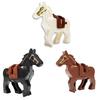 Building Block Military Doll Accessories War Horse Three Color Horse Saddle Equipment Mounted Toy