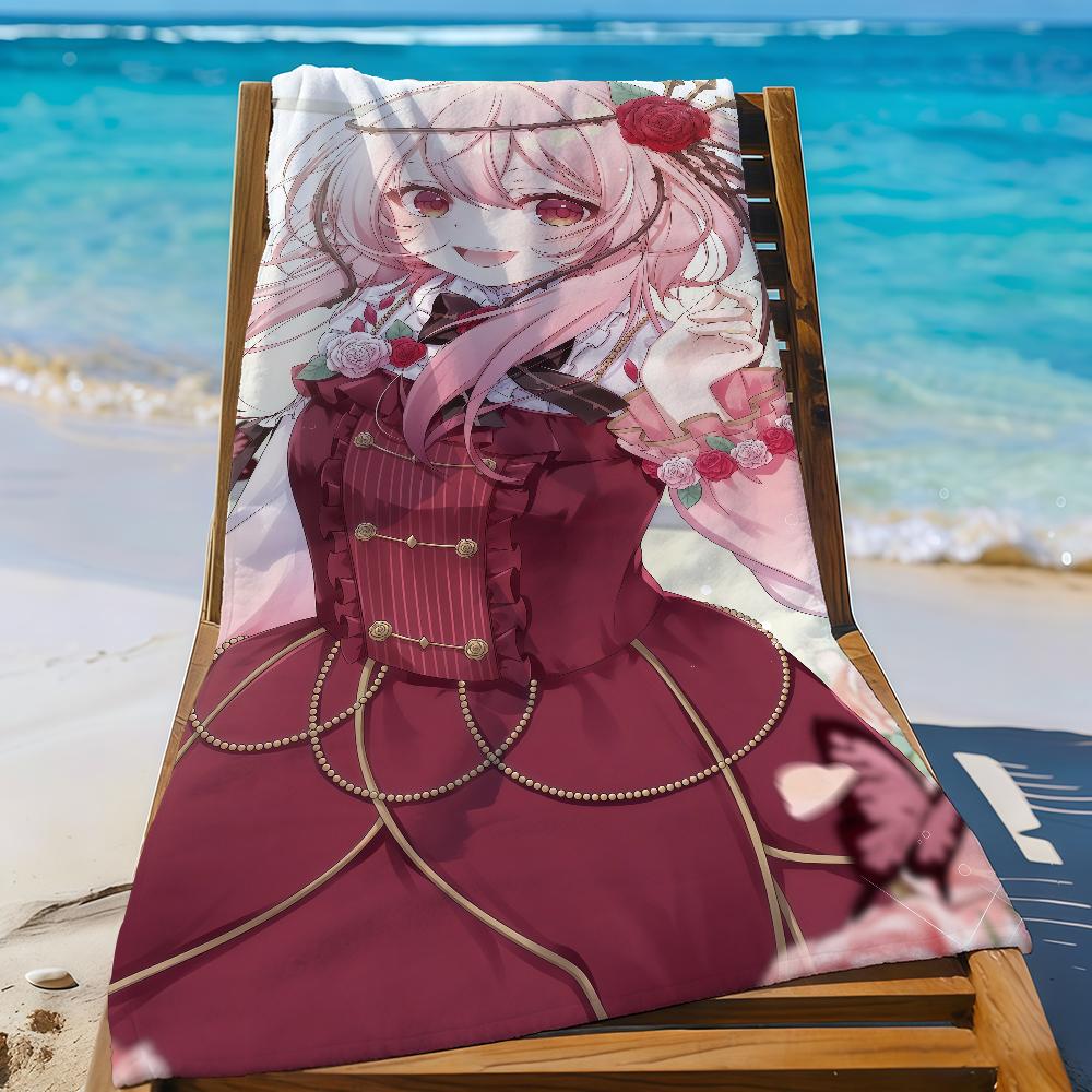 VTuber R-Rosemi Lovelock Полотенце Спортивное Быстросохнущее Туристическое Снаряжение для Кемпинга Песозащитное Мягкое Легкое Большое Пляжное Полотенце