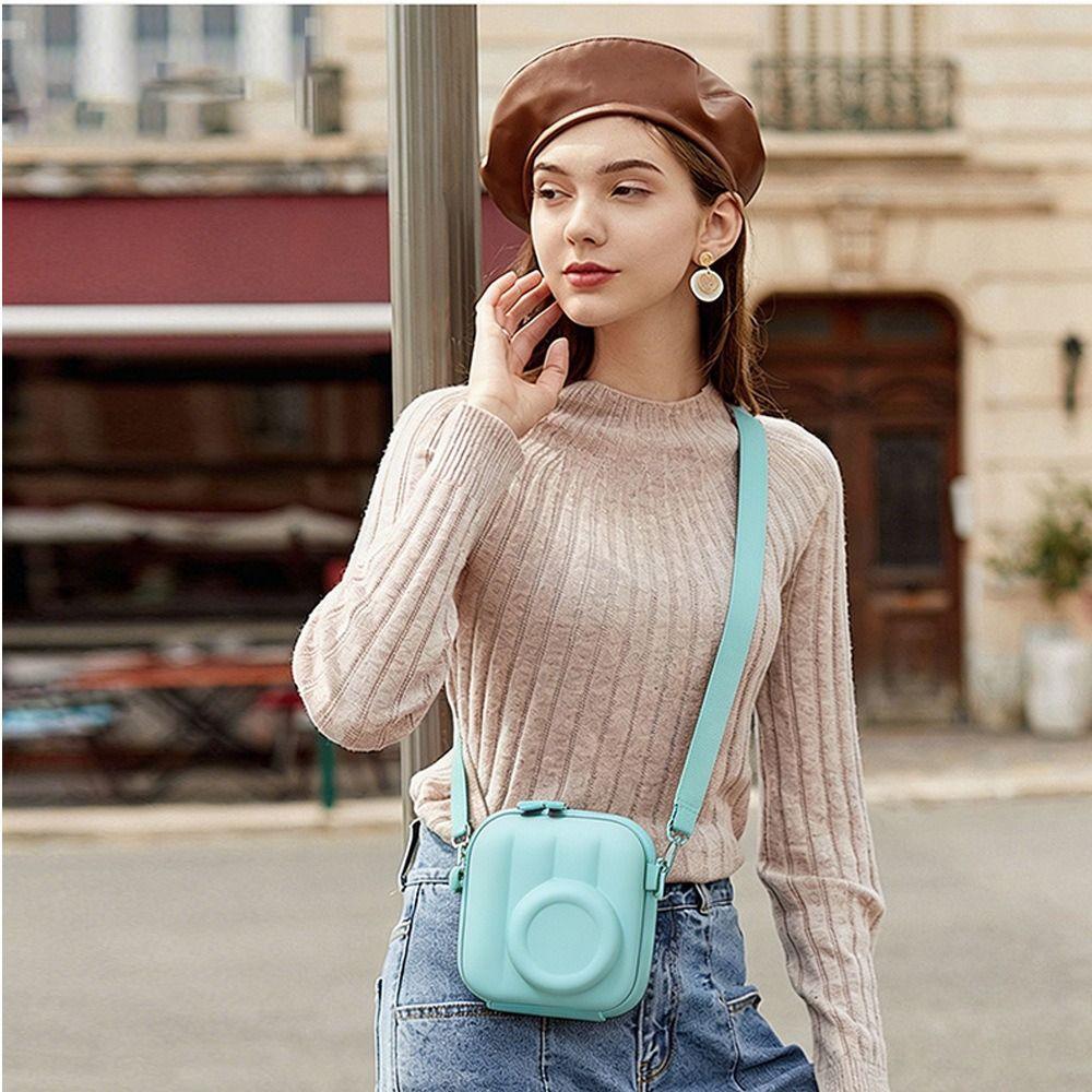 Hard Shell Crossbody Bag Zipper Storage Bag Compact Instant Camera Case Outdoor Carry