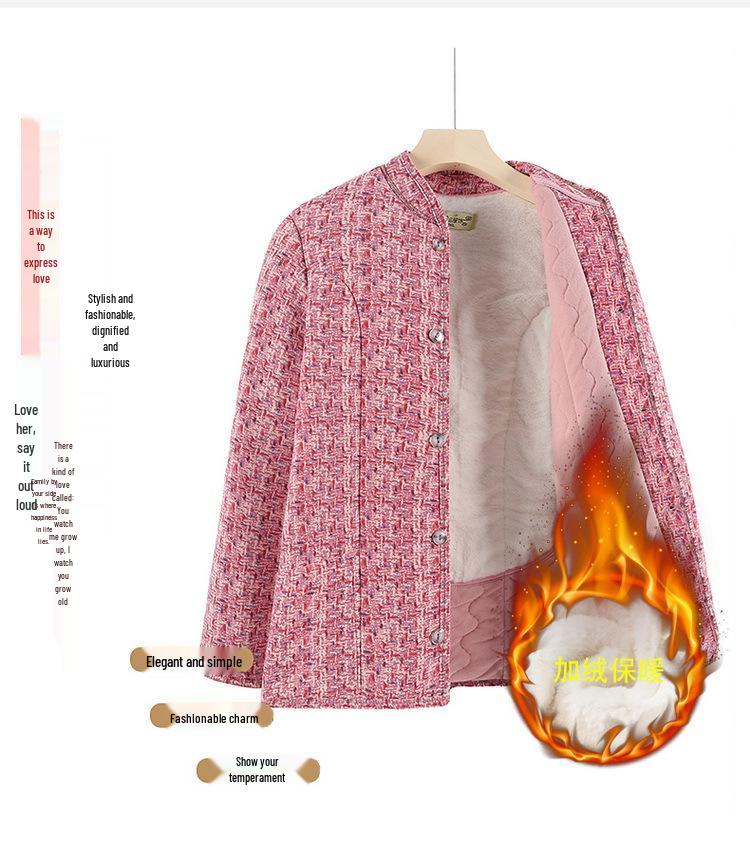 Теплое хлопковое пальто на бархатной подкладке для женщин среднего и пожилого возраста: Зимняя свободная куртка из верблюжьего пуха с защитой талии