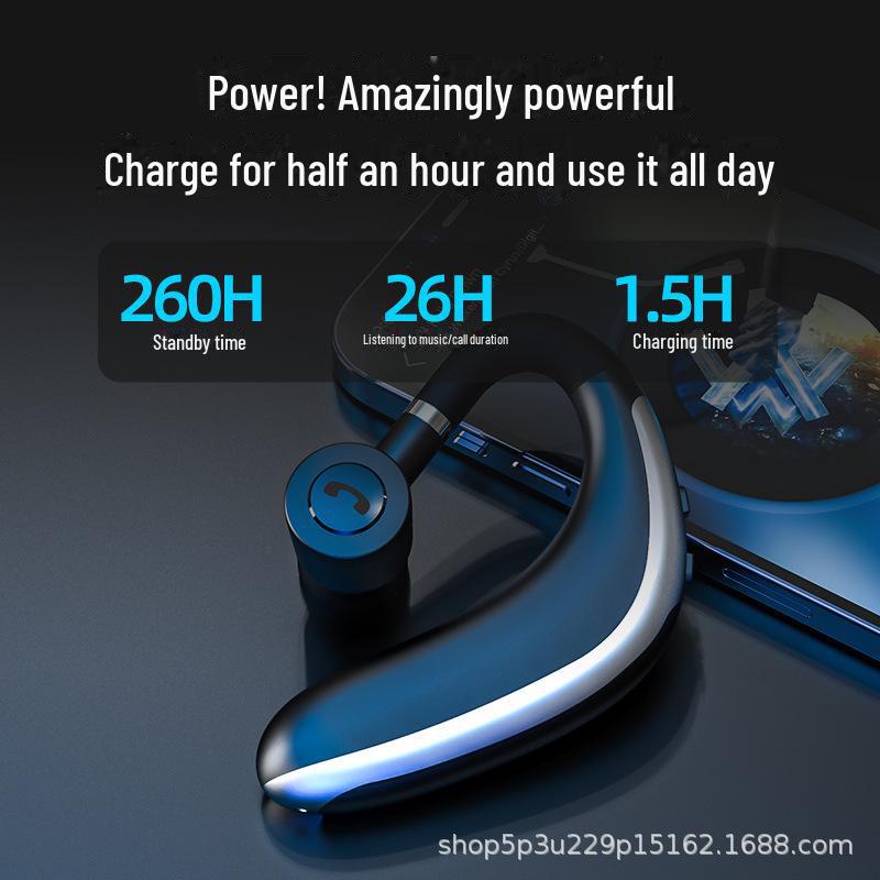 Wireless Bluetooth Ear-Hook Headset: Single-Ear Sports, Long Battery Life, Perfect for Driving and Fitness