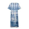 Women's Summer Casual Printed V-Neck Short-Sleeve Swing Dress