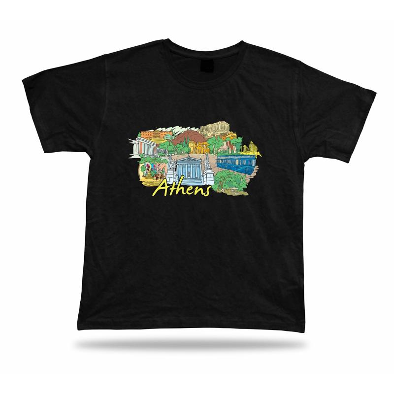 athens parthenon temple of zeus plaka acropolis athens monastiraki travel tshirt