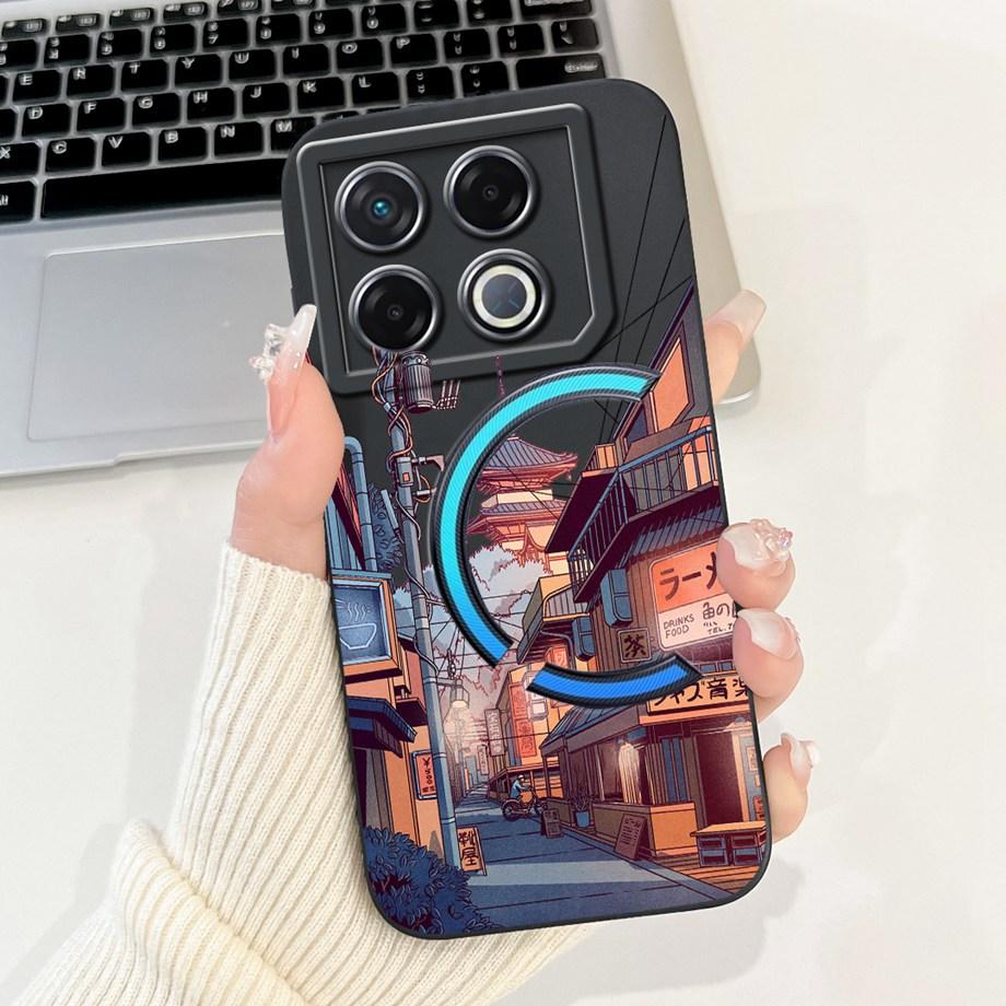 Мягкий силиконовый ТПУ матовый чехол Funda для Infinix GT 20 Pro / Infinix X6871 GT20Pro, задняя крышка, Астронавт, Лунная ночь, Расписной