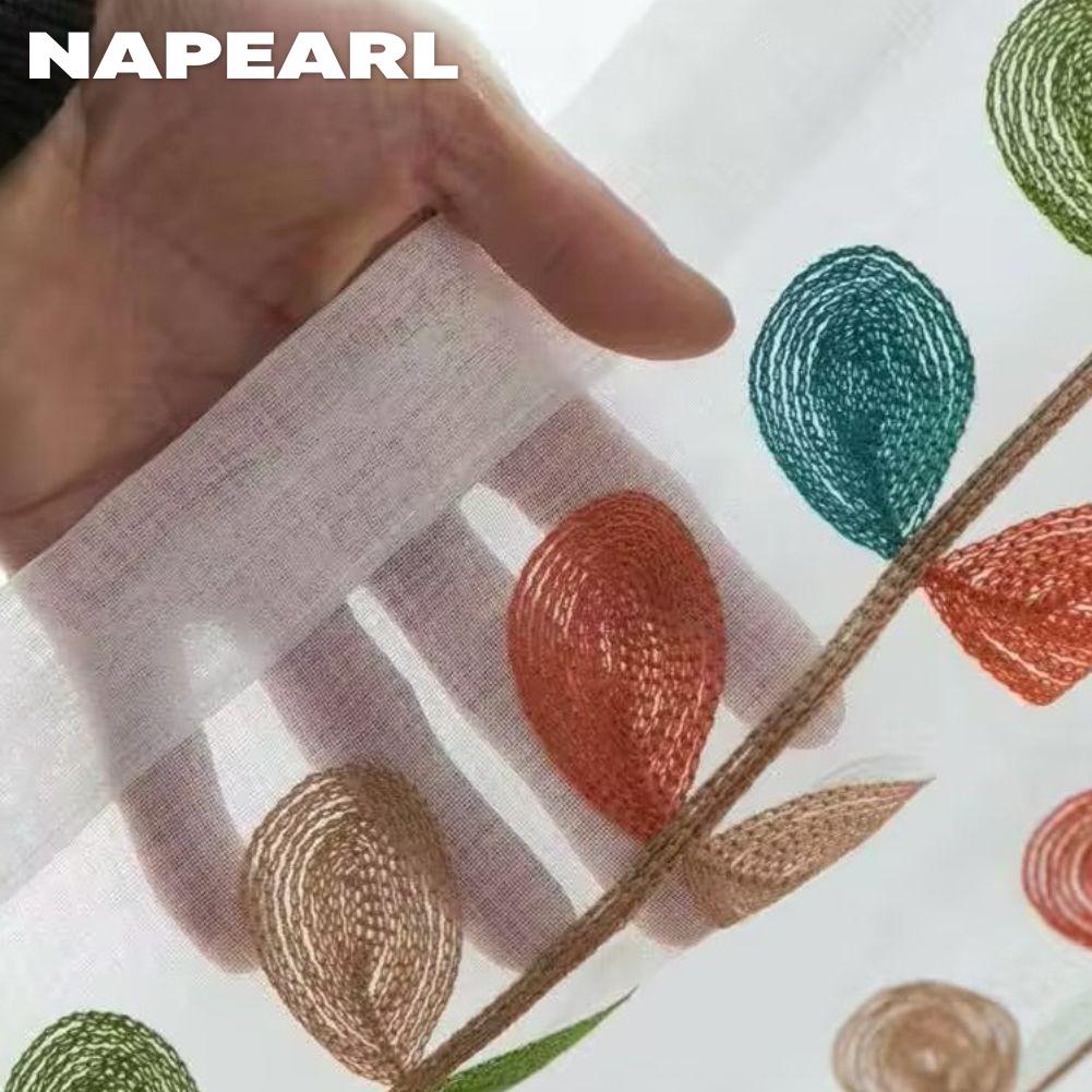 1 шт. NAPEARL Однотонная вышивка Короткая штора с кисточками Край Разделительная штора для кухни Гостиной Спальни Шкафа Домашний декор