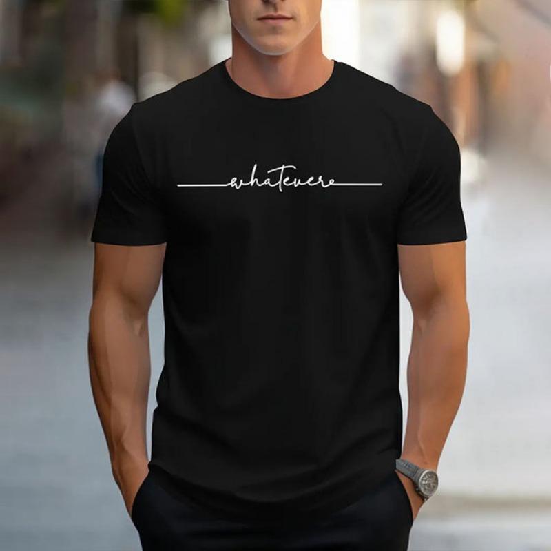 Мужская летняя простая дышащая футболка с коротким рукавом и круглым вырезом, повседневная футболка с буквенным принтом, модная уличная футболка с фото в стиле темперамент