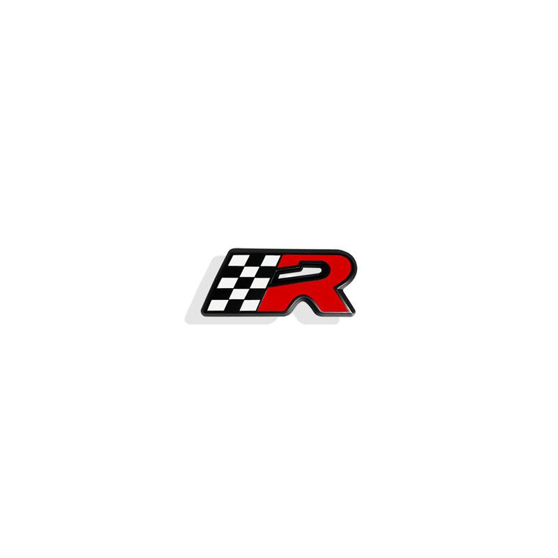 3D Metal Car Styling Race Flag R Logo Car Rear Nameplate Trunk Body Emblem Sticker For Cupra 300 Leon Tipo Altea Ibiza Fiat 500 V4