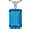 130 Ct Emerald Cut Aquamarine Blue Gemstone Pendant Lab Created A+ Certified AI-52-NS