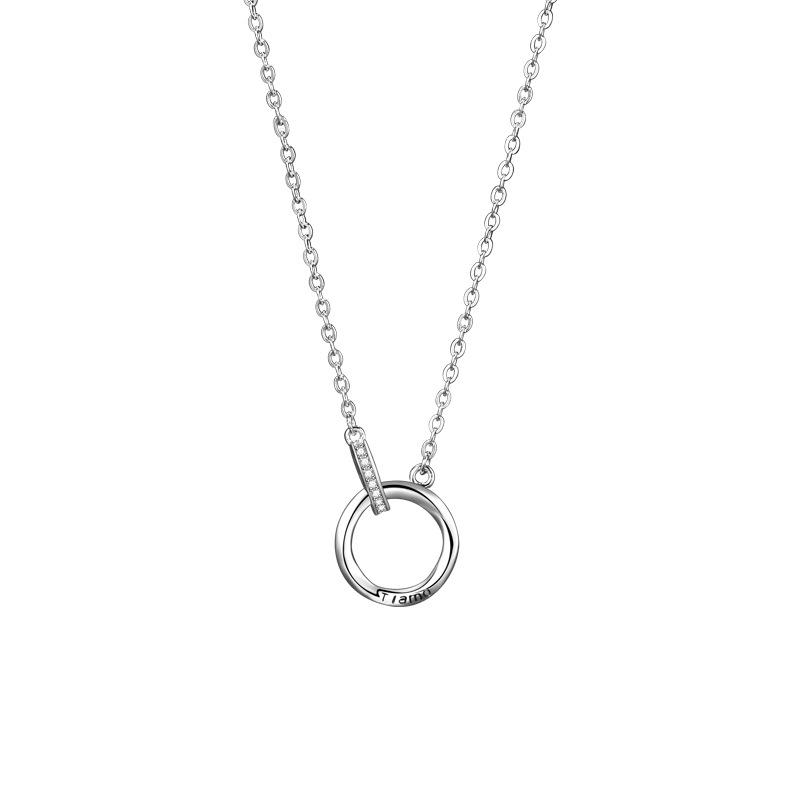 Кольцо Love Mobius, колье для женщин, модное, легкое, роскошное, высококачественное, дизайн, двойное кольцо, цепочка на ключицу