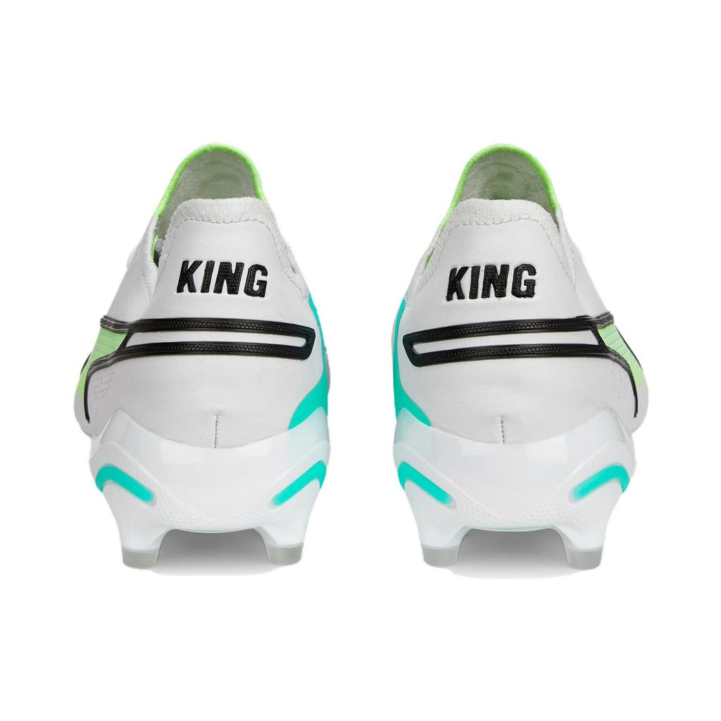 Puma King Ultimate FG AG White Electric Peppermint Men Sneakers Black Fast-Yellow 107097-03