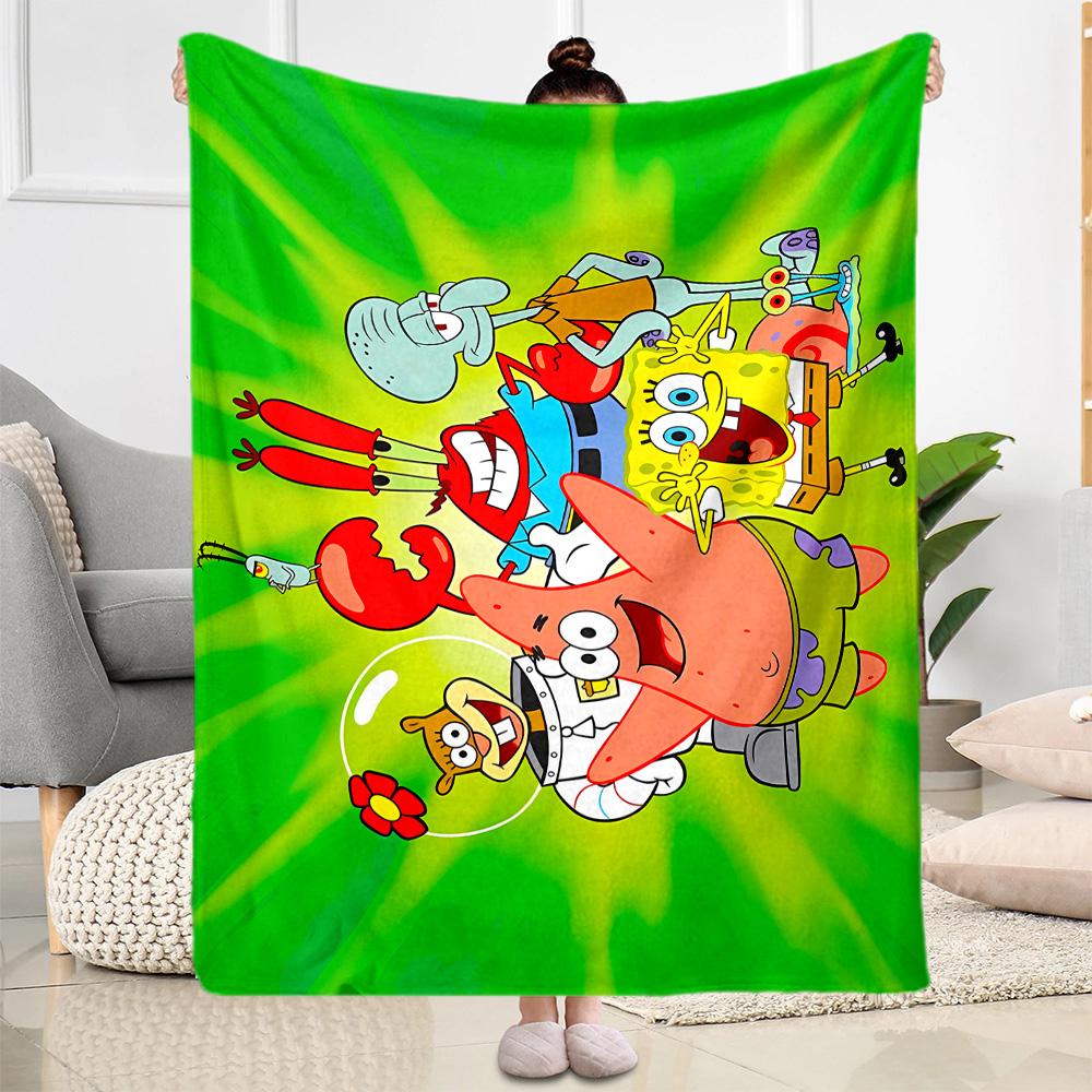 Spongebob Squarepants Adventure Blanket Soft & Cozy Perfect for Office Bed Bedding Four Seasons Multipurpose Digital Print