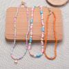 Hand-Woven Three-Layer Colored Rice Bead Flower Necklace Exaggerated Bohemian Beads Stacked Collarbone Chain