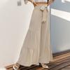 2025 Лето Новые Повседневные Эластичные Брюки Брюки Клеш с Высокой Посадкой для Женщин