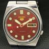 Б/у оригинальные винтажные мужские часы SEIKO 5 с автоподзаводом из Японии с темно-бордовым циферблатом a433885-2 R119-a433885