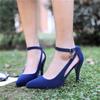 Classic Women Heels Shoes Elegant Pumps Shoes Fashion Red Blue Heeled Shoes Woman Straps Office Party Wedding Shoes Large Size