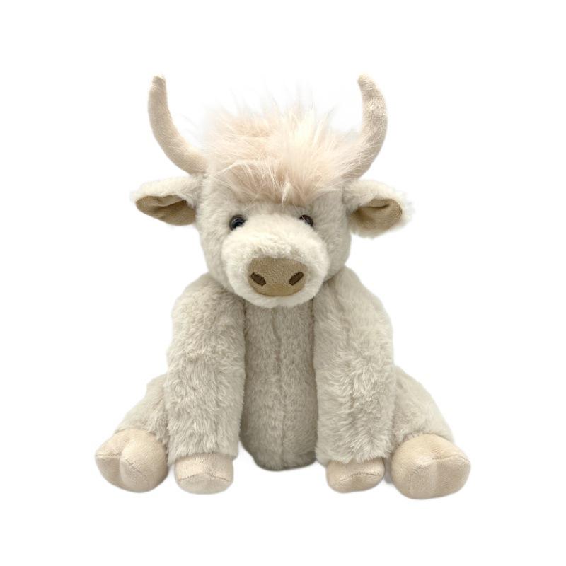 Scottish Highland Cow Sound Plush Doll with Long Hair