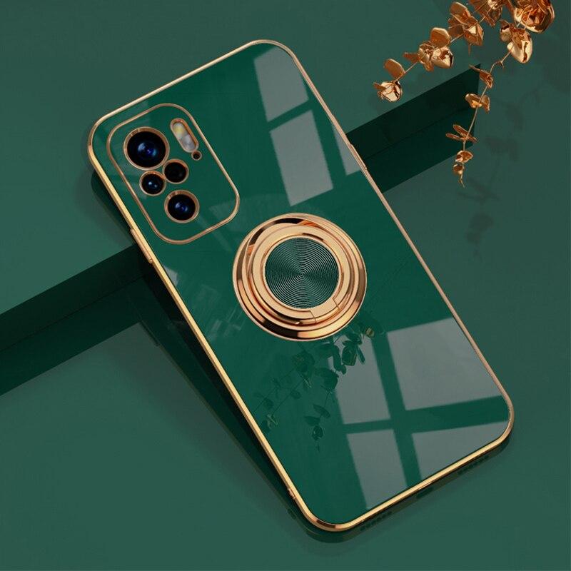 Силиконовый чехол с покрытием для Xiaomi Mi 10T Pro 11 Redmi Note 10 Pro Max 10S 10Pro Note10 S, мягкие чехлы с рамкой и кольцевым держателем