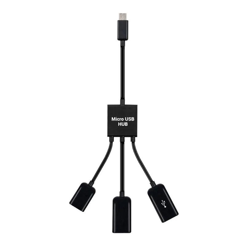 3in1 Micro USB TYPE-C OTG Hub Adapter For Smartphone / Tablet Micro USB Splitter Compatible With Apple, Samsung, Lenovo, Asus