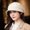 Korean Lazy Style Big Head Circumference Beret Pile Hat British Retro Windproof Painter Hat Autumn and Winter Outdoor Windproof Hat