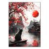 DIY Алмазная картина Японский природный пейзаж Полная алмазная мозаика Стразы Вышивка Сакура Искусство Вышивка крестом Домашний декор