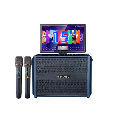 Портативная KTV-колонка на колесиках SANSUI H2 с дисплеем, штекер CN (адаптер в комплекте)