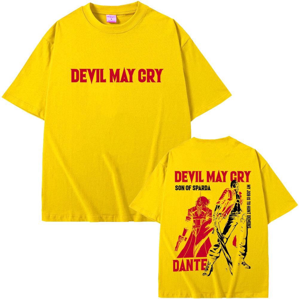Аниме Devil May Cry Сын Спарды Данте Графическая футболка Мужчины Женщины Повседневная Хлопок Винтажная Футболка Мужская Мода Оверсайз Футболки