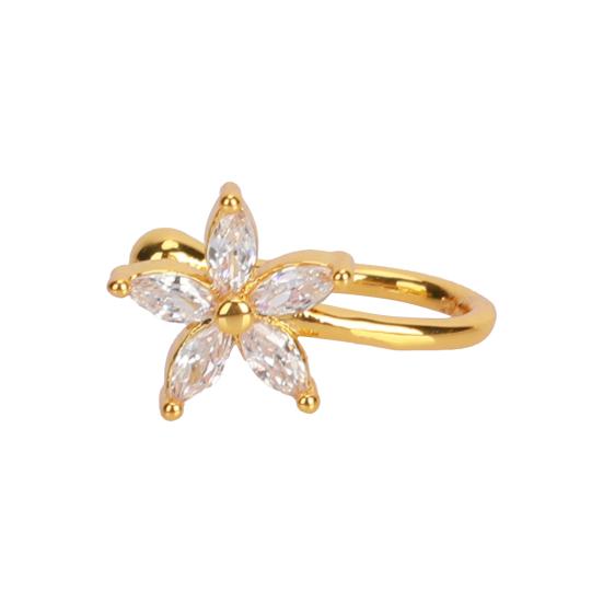 Клипса для пирсинга носа Привлекательная U-образная медная с кубическим цирконием Многостильная блестящая манжета для уха Штанга для пирсинга носа для повседневной носки