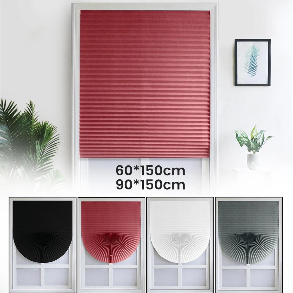 A Set of Blackout Curtains for Windows, Pleated Blinds for Privacy, Cordless Blackout Curtains for Bathrooms, Kitchens, Bedrooms, Offices