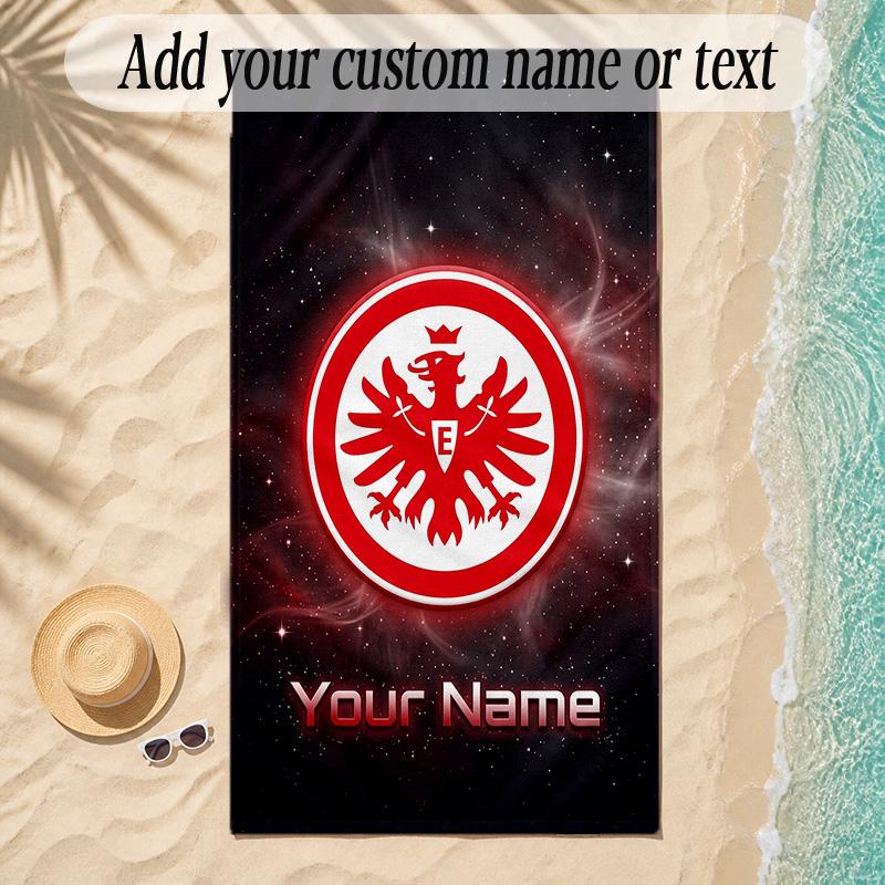 Beach TowelEintracht Frankfurt Custom Name Text Personalized Soft Towel for Beach Pool Indoor Home Decor Gift