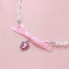 Элегантное ожерелье с подвеской в виде сердца и банта из жемчуга для женщин, милое универсальное ожерелье с подвесками, модные ювелирные изделия, подарок