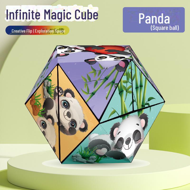 Panda Pattern 3D Magic Cube - Geometric Building Blocks for Creative Play & Learning
