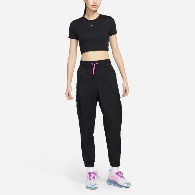 Nike Icon однотонные эластичные плетеные прямые спортивные брюки с большим карманом, женские брюки черного цвета DD2071-010