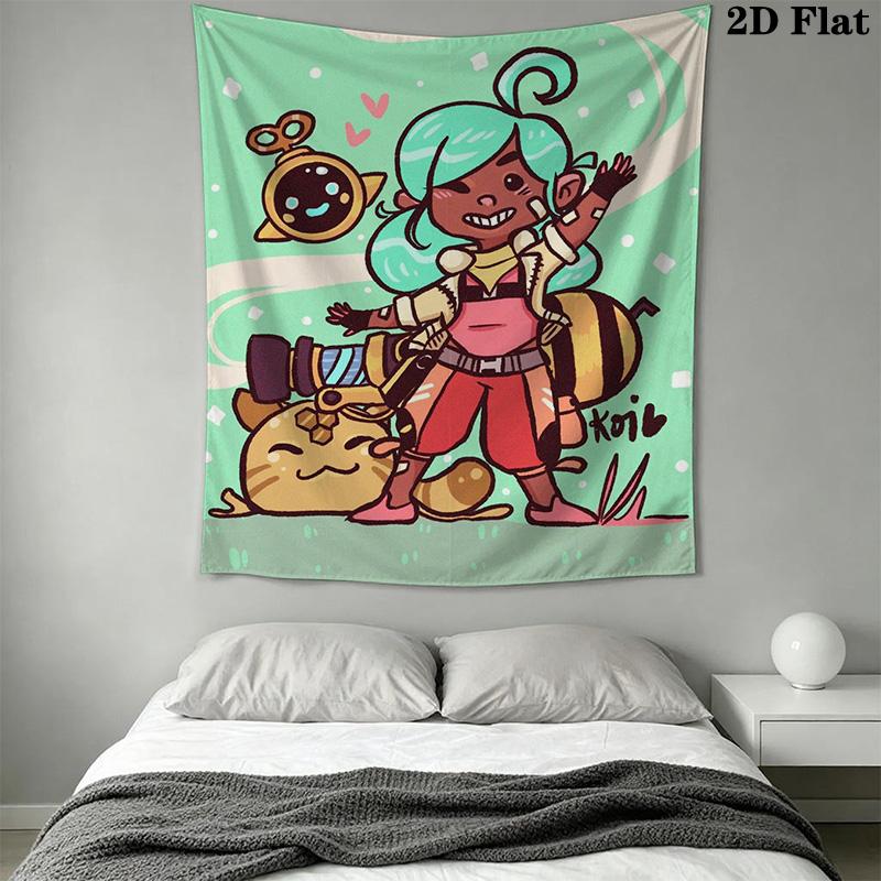 Slime Rancher-inspired Pattern Home Decor Tapestry, Wall Hanging, Decorative RV Wall Cloth.XGT0914195