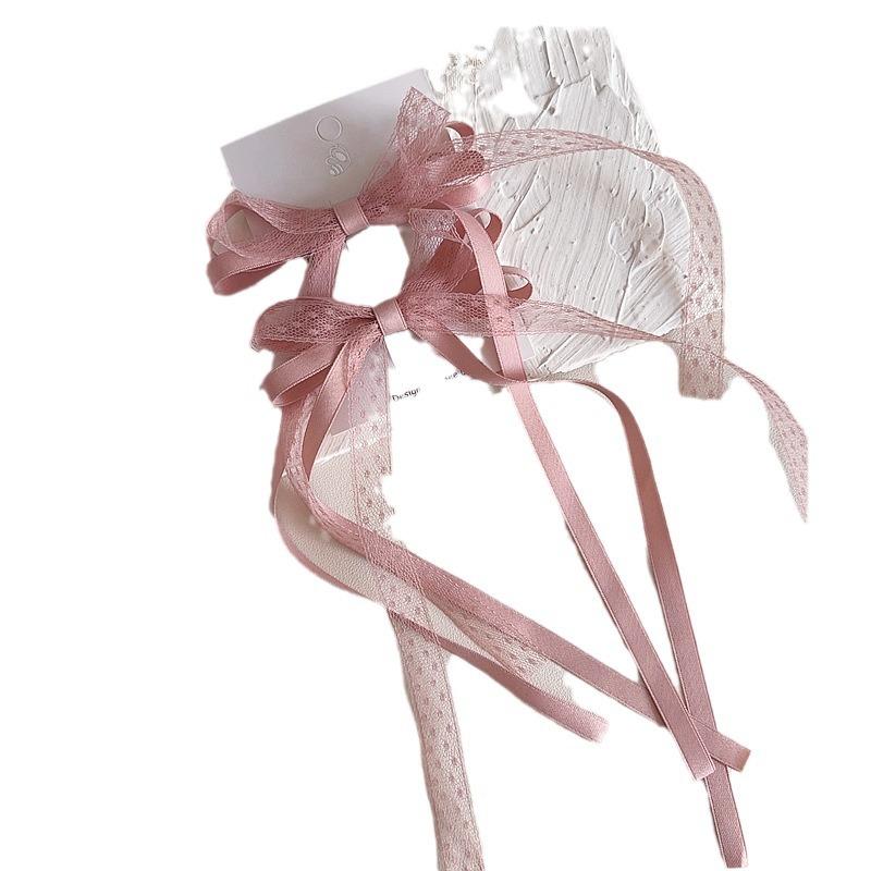 2pcs Sweet Lace Ribbon Hair Clip for Girl Chic Korean Bow Hair Pin for Children Braid  Hairclip Hair Styling Kids Headwear