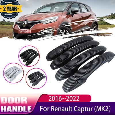 Автомобильный черный внешний вид из углеродного волокна для Renault Grand Captur Kaptur HA MK2 2016 ~ 2022, автомобильная дверная ручка, чехол из АБС-пластика для автомобиля