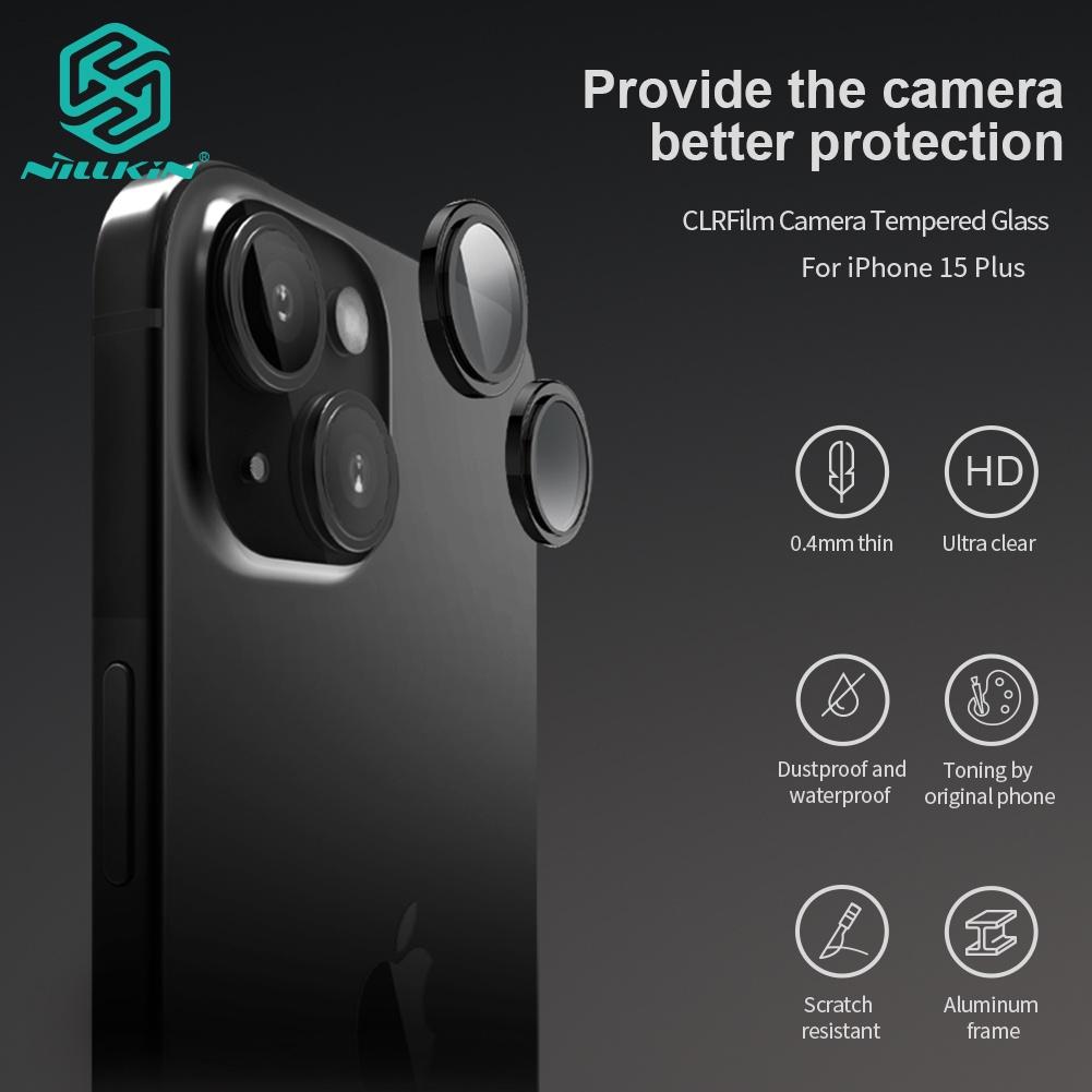 NILLKIN CLRFilm закаленное стекло для камеры iPhone 15 Plus полная защита объектива от фрагментации толщина 0,4 мм