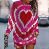 Женское элегантное, модное, трендовое и повседневное худи, 3D-принт символа сердца, трехмерный крой, женское длинное худи, подарок на День святого Валентина